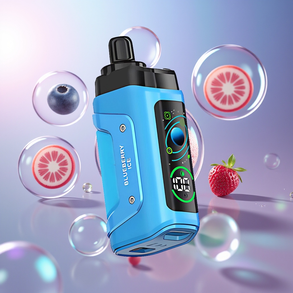 Myrtille Glacée Razz Bar 45000 Puffs Belgique Grossiste Rechargeable Type-C 20 mg/ml