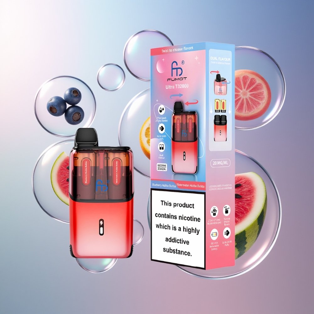 Myrtille Hubba Bubba  Pastèque Hubba Bubba Fumot Ultra T32000 32000 Bouffées Belgique Grossiste 24ml Recharge Type-C