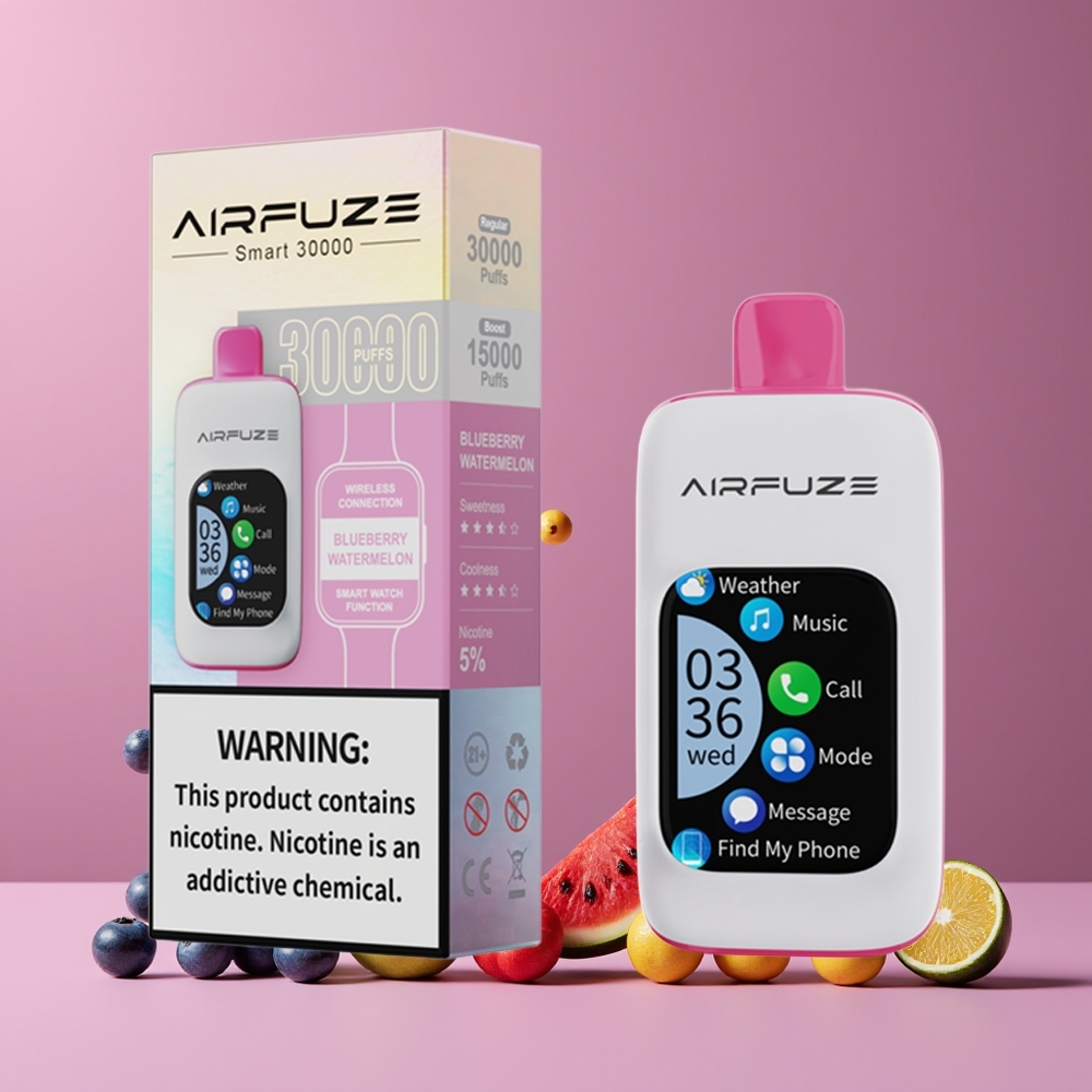 Myrtille Pastèque AirFuze Smart 30000 Puffs 5 Type-C Belgique Grossiste