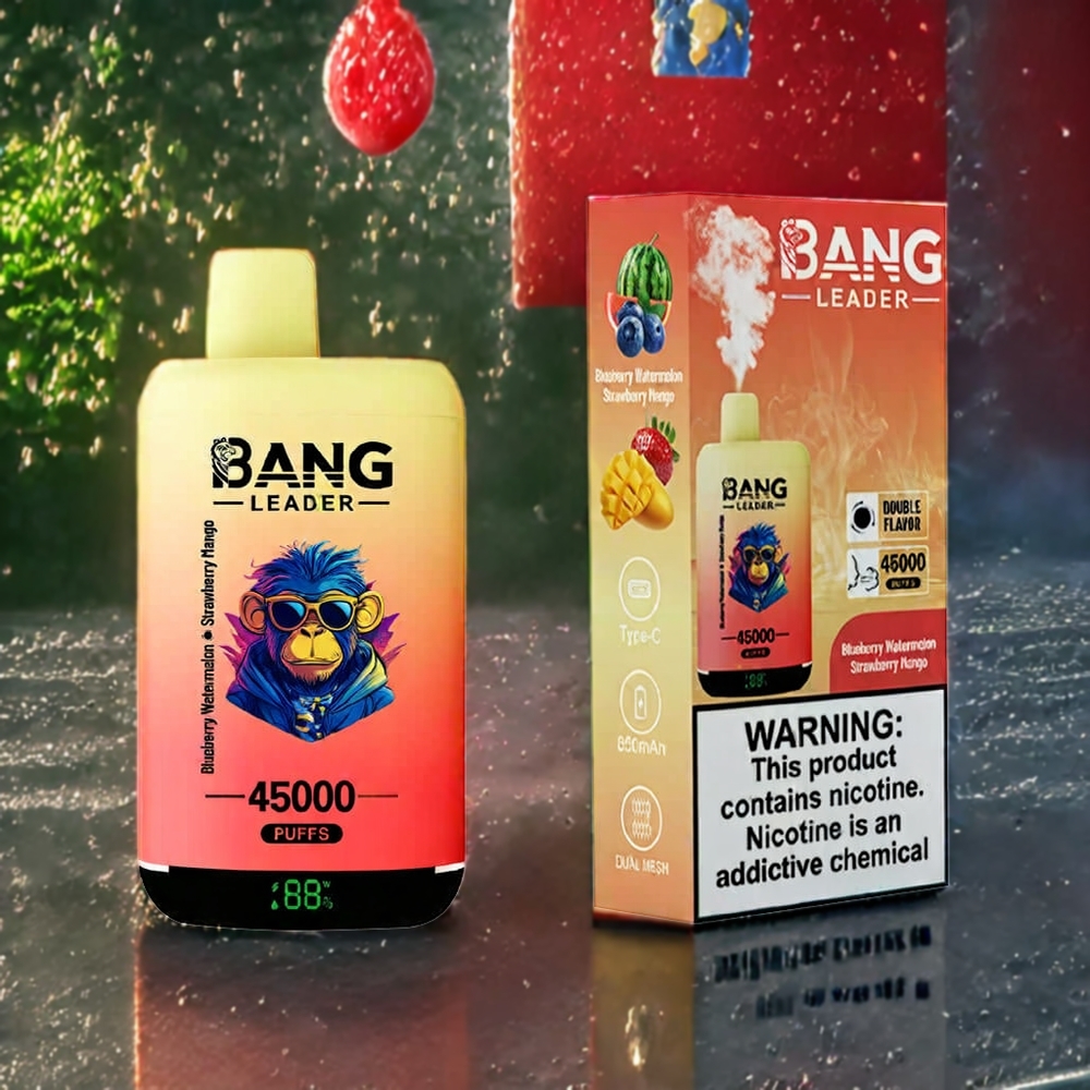 Myrtille Pastèque Bang Leader 45000 Puffs Belgique Grossiste 0 Nicotine Dual Flavor