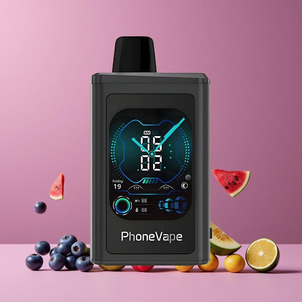 Myrtille Pastèque JNR PhoneVape 30000 bouffées Belgique Grossiste Batterie Rechargeable 850mAh Écran Complet