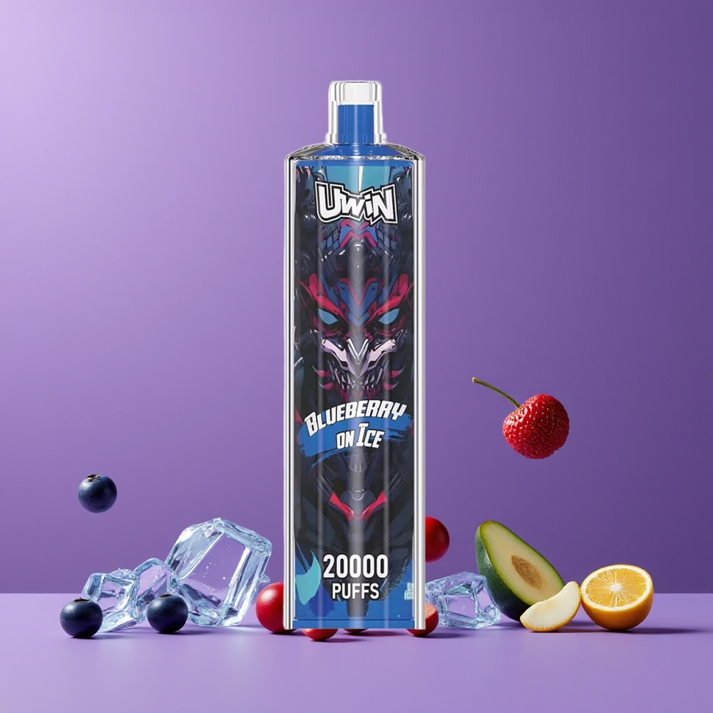 Myrtille Sur Glace Uwin Shisha Crystal 20000 Puffs Belgique Grossiste 22ml Mesh Coil