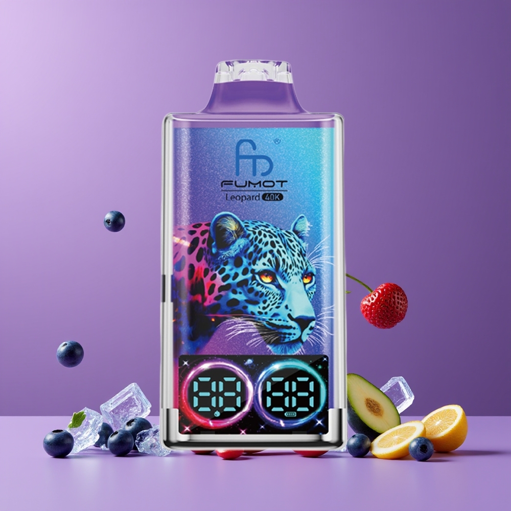 Myrtille sur Glace Fumot Leopard 40K Puffs Belgique Grossiste 5 Nicotine Dual Mesh