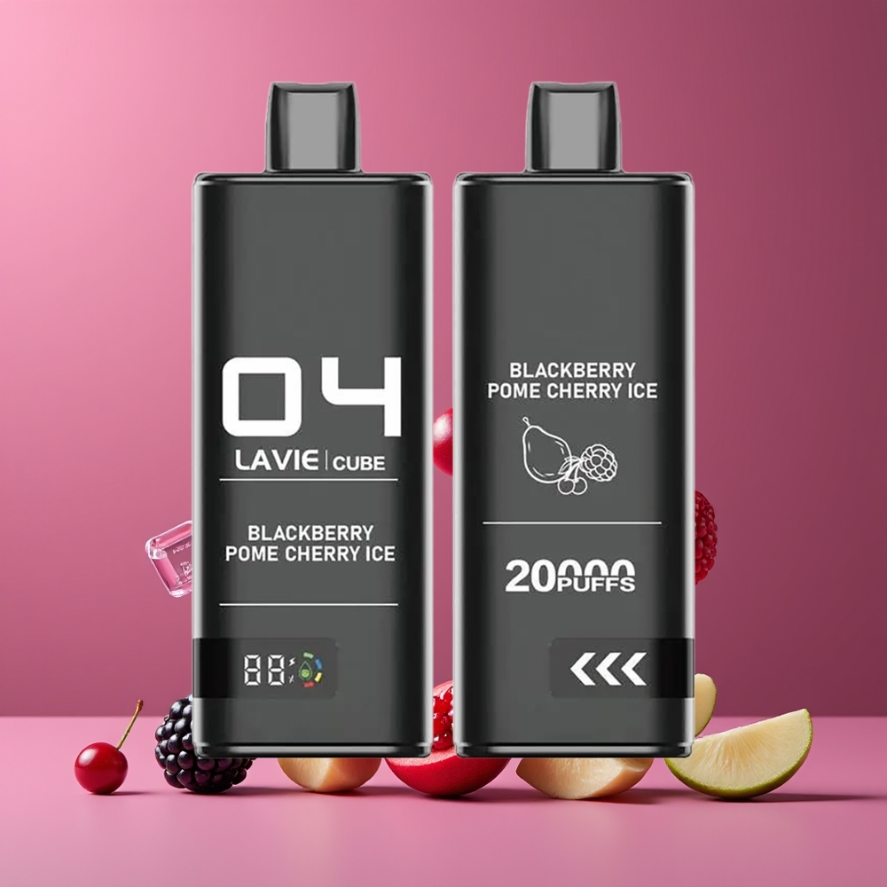 Mûre Pomme Cerise Glacée Lavie Cube 20000 Puffs Belgique Grossiste 600mAh Type C