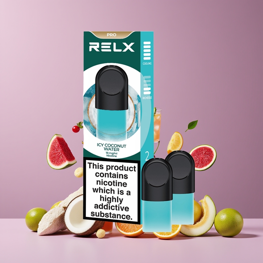 Noix de Coco Glacée RELX Pod Pro 2 Becs Belgique Grossiste Expérience Ultra-Douce et Résistance Optimisée