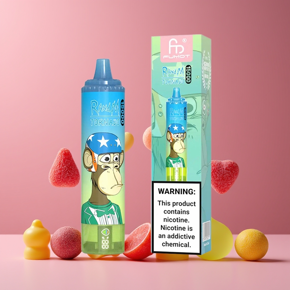 Ours Gummy Bear RandM Fumot Tornado 15000 Puffs 25ml Belgique Grossiste Mesh Coil Type-C