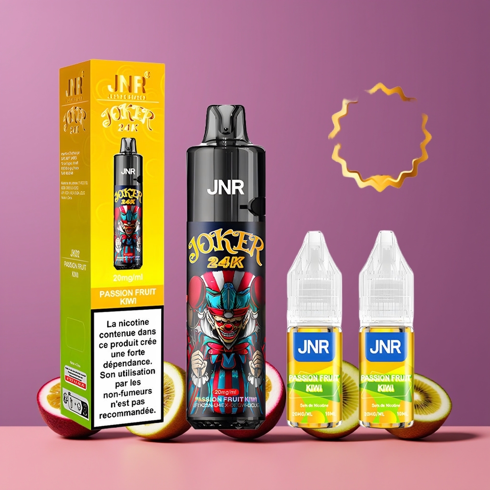Passion Fruit Kiwi JNR Joker 24000 Puffs Belgique Grossiste 2 nicotine Type-C Charging