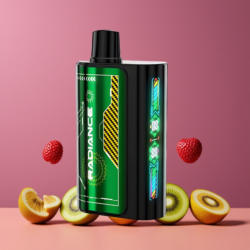 Passion Fruit Kiwi JNR Radiance 31000 Puffs 28ml Belgique Grossiste Dual Mesh Coil