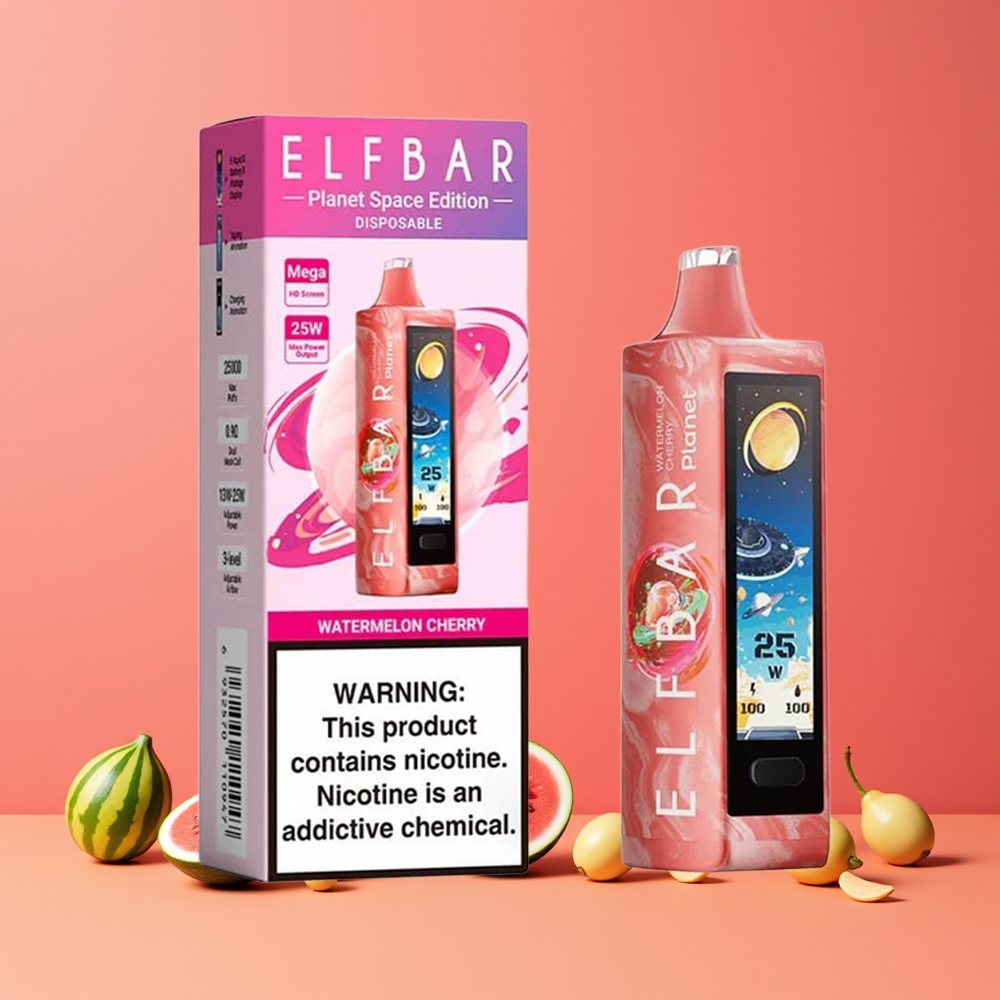 Pastèque Cerise ELF BAR Planet 25000 Puffs Belgique Grossiste 18ml 800mAh Mesh