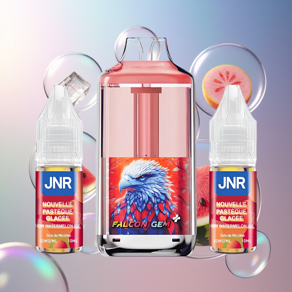 Pastèque Glaciale JNR Falcon GEM⁺ 30000 Puffs Belgique Grossiste Double Mesh et Réservoir Visible