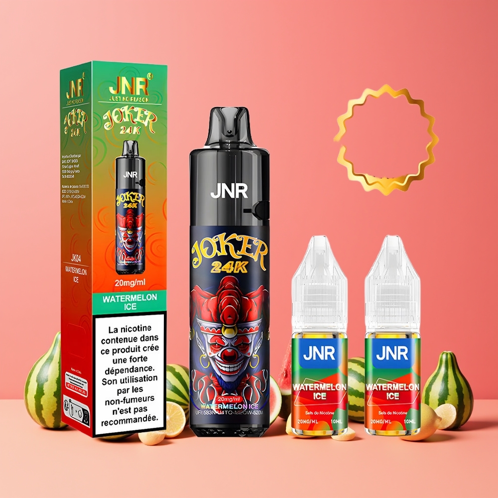 Pastèque Glacée JNR Joker 24000 Puffs Belgique Grossiste 2 Nicotine Pod Rechargeable