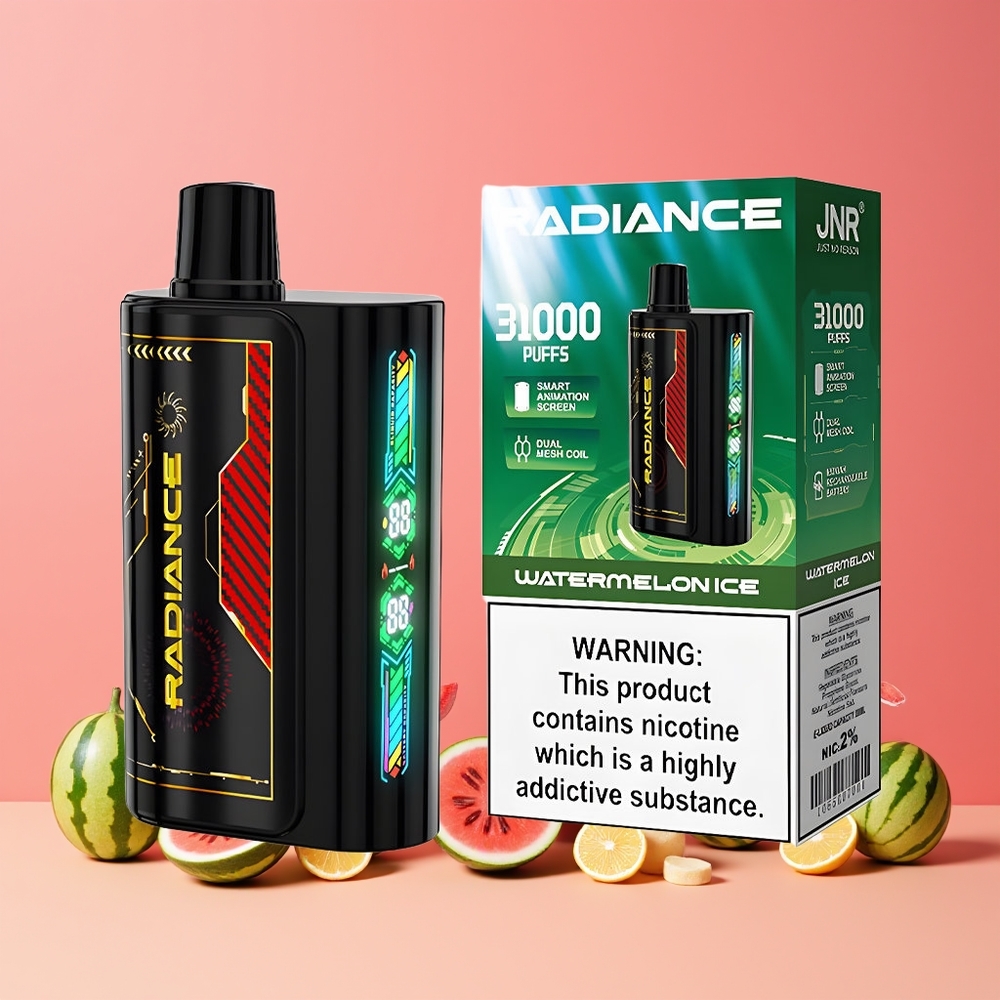 Pastèque Glacée JNR Radiance 31000 Puffs Belgique Grossiste 28ml 2 Nicotine