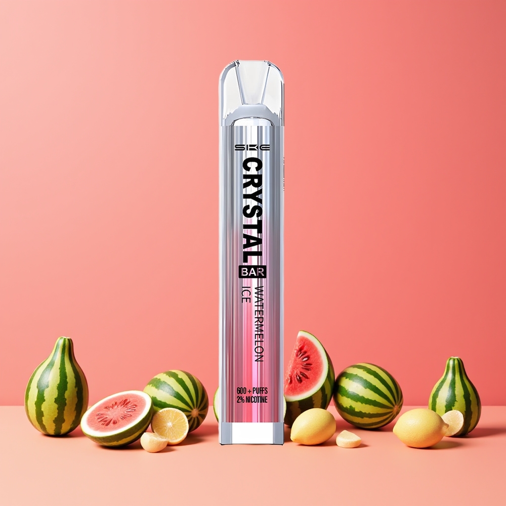 Pastèque Glacée SKE Crystal Bar 600 Puffs Belgique Grossiste 2 Nicotine 500mAh