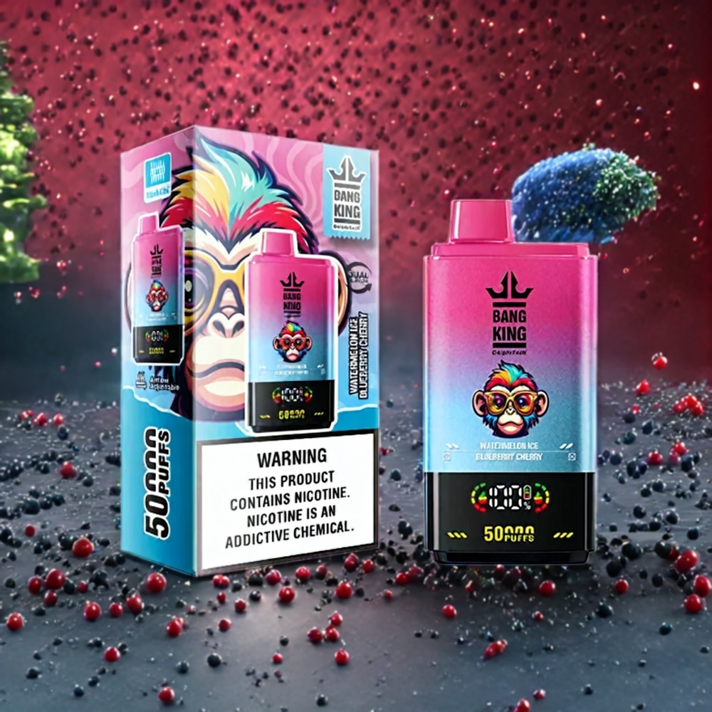 Pastèque Myrtille Cerise Bang King 50000 Puffs Belgique Grossiste 50ml Type-C Charging