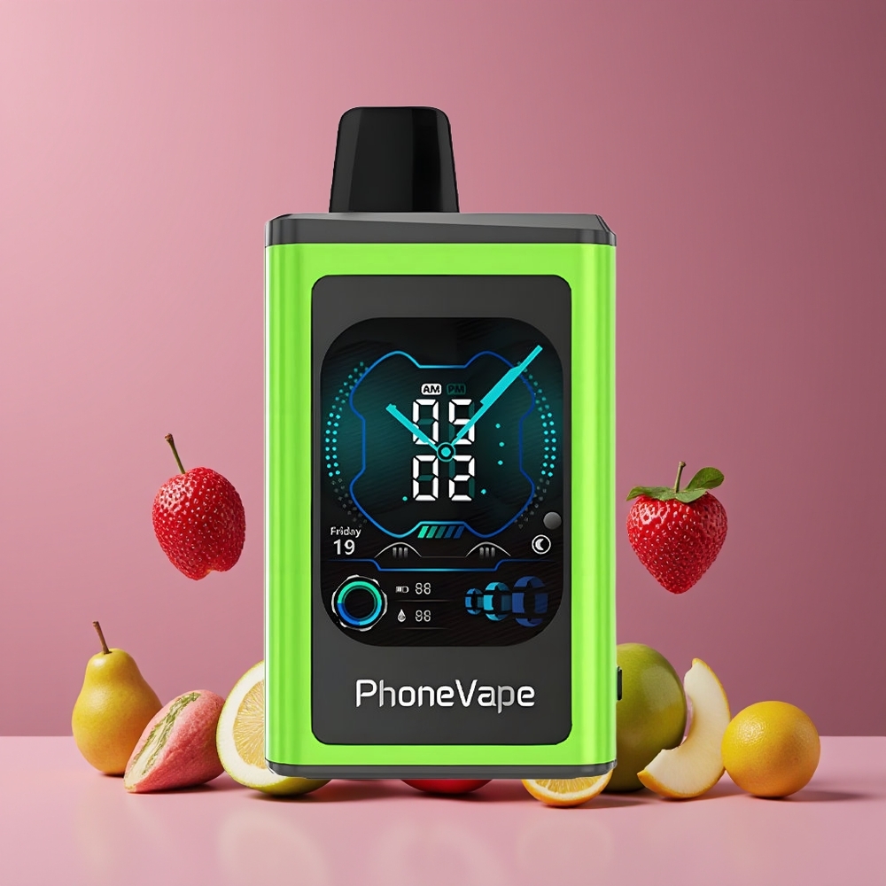 Pomme Acidulée Glacée JNR PhoneVape 30000 bouffées Belgique Grossiste Turbo Mode Écran Complet