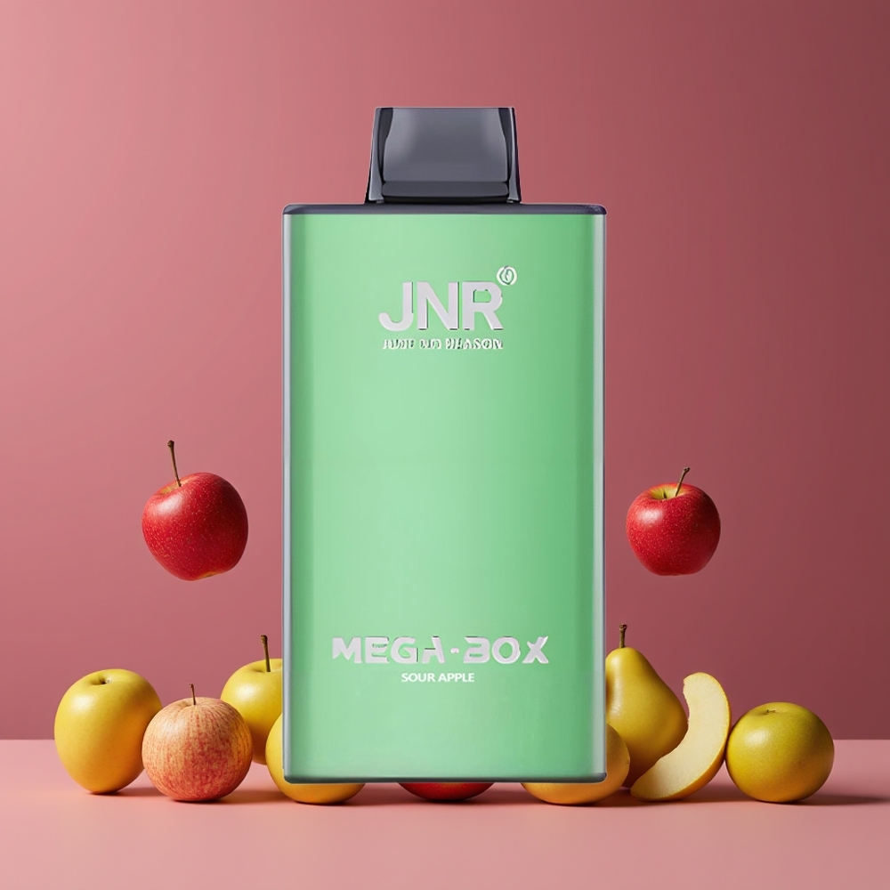 Pomme Acidulée JNR Mega Box 25000 Puffs 30ml Belgique Grossiste Dual Mesh Coil