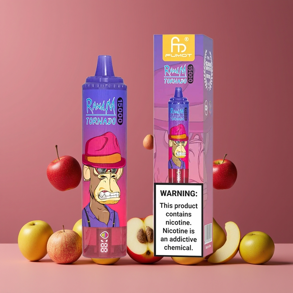 Pomme Acidulée RandM Fumot Tornado 15000 Puffs Belgique Grossiste 25ml 850mAh