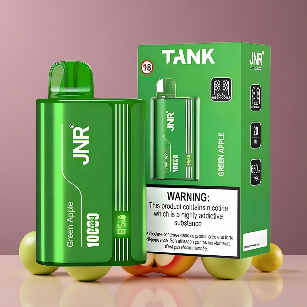 Pomme Verte Poire JNR Tank 10000 Puffs Belgique Grossiste Affichage Numérique Double Mesh
