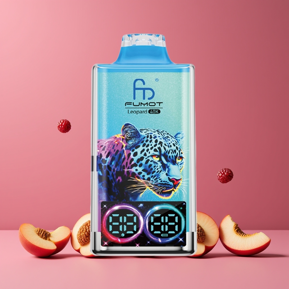 Pêche Baies Fumot Leopard 40000 Puffs Belgique Grossiste 5 Nicotine Dual Mesh