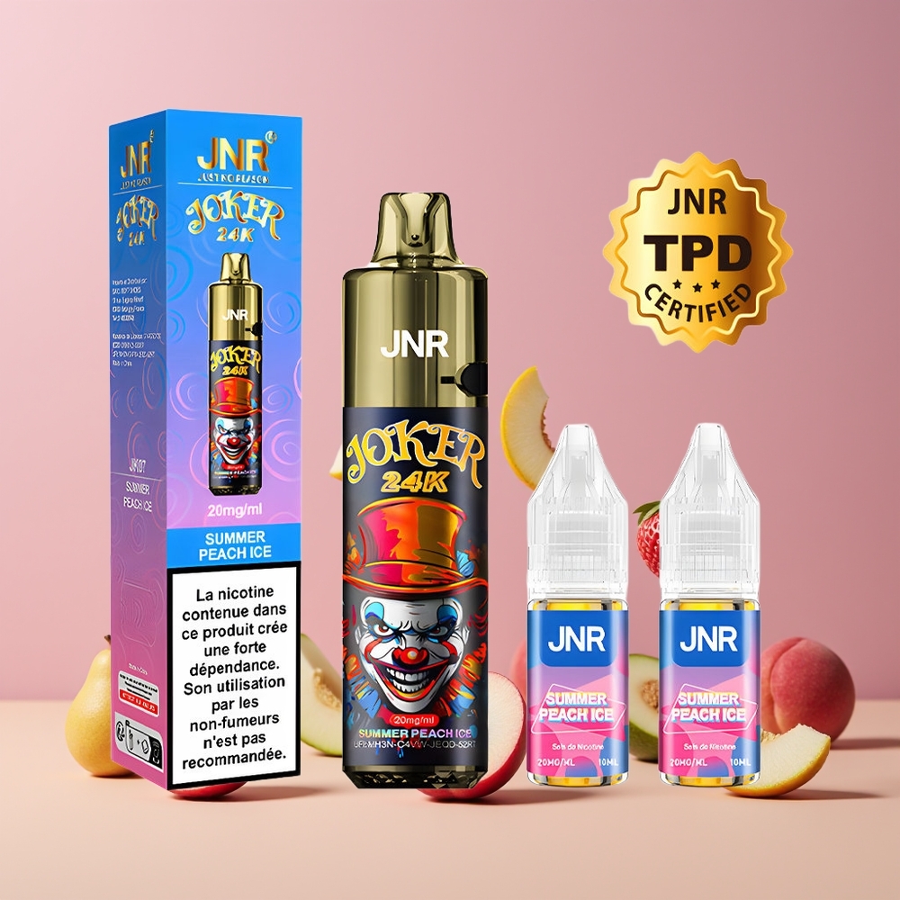 Pêche Estivale Glace JNR Joker 24000 Puffs Belgique Grossiste 2 Nicotine Type-C Charging