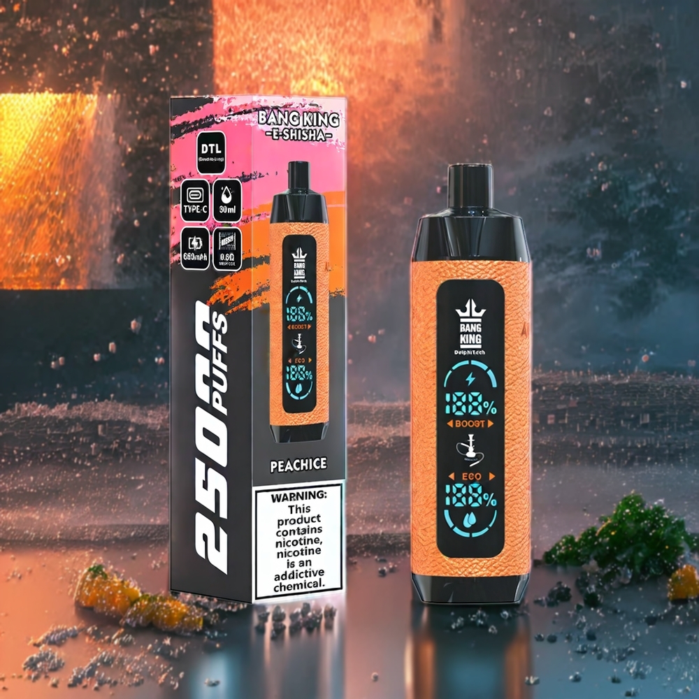 Pêche Glacée Bang King Shisha 25000 Puffs 30ml Belgique Grossiste