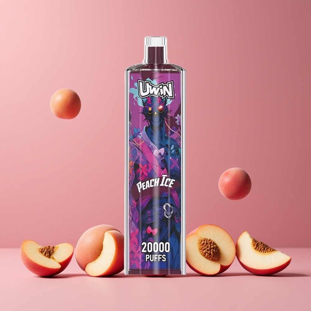 Pêche Glacée Uwin Shisha Crystal 20000 Puffs 22ml Belgique Grossiste Mesh Coil