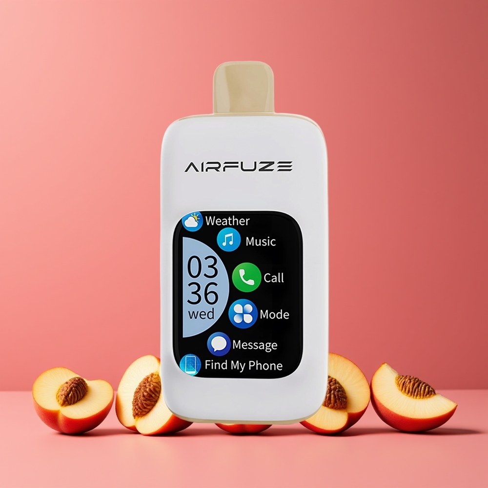 Pêche Juteuse AirFuze Smart Pro 40000 Puffs 20ML Belgique Grossiste 900mAh Rechargeable