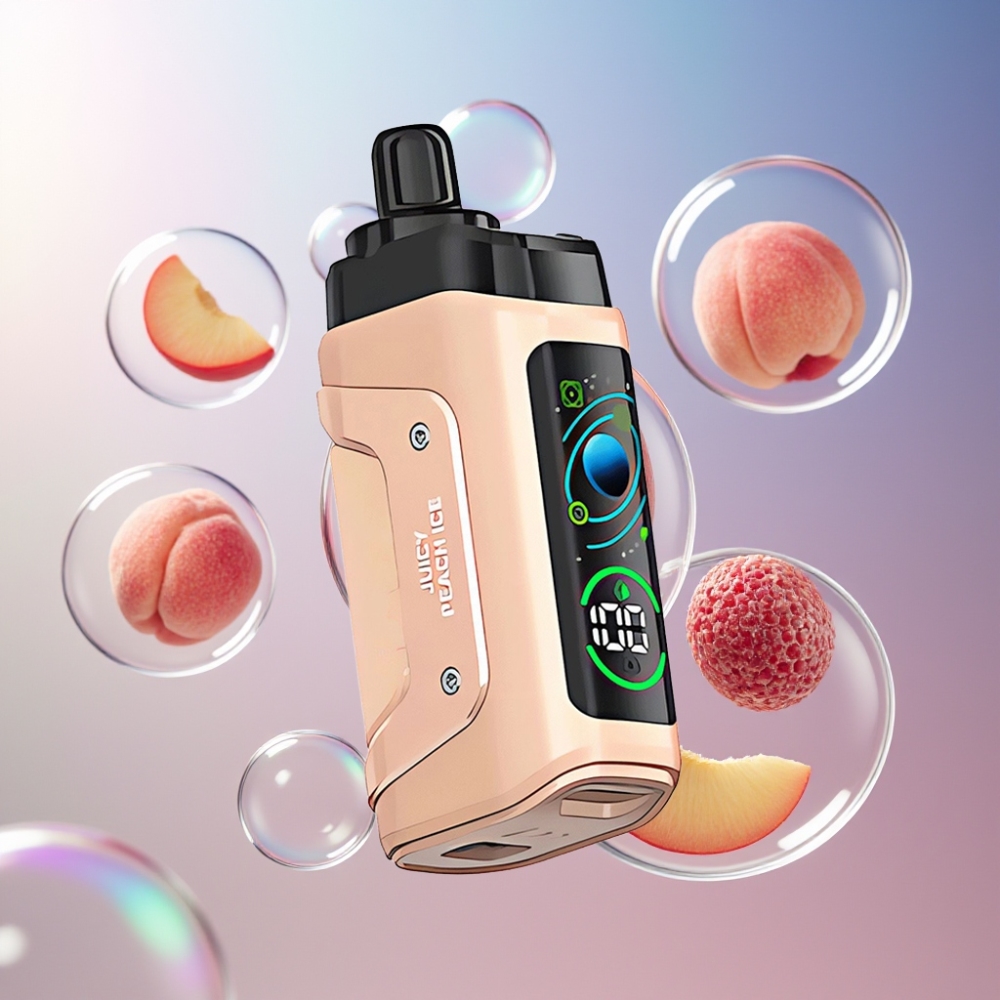 Pêche Juteuse Glace Razz Bar 45000 Puffs Belgique Grossiste Bobine Mesh 10 Ohm