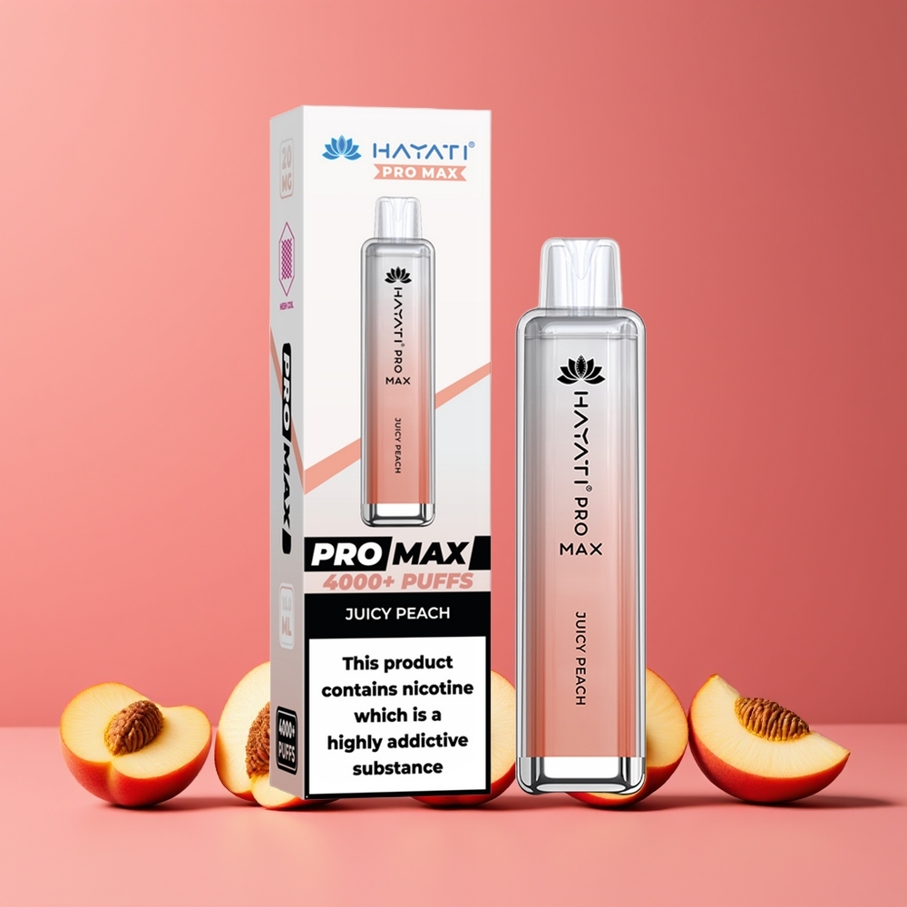 Pêche Juteuse Hayati Pro Max 4000 Puffs 5 Nicotine 1400mAh Belgique Grossiste