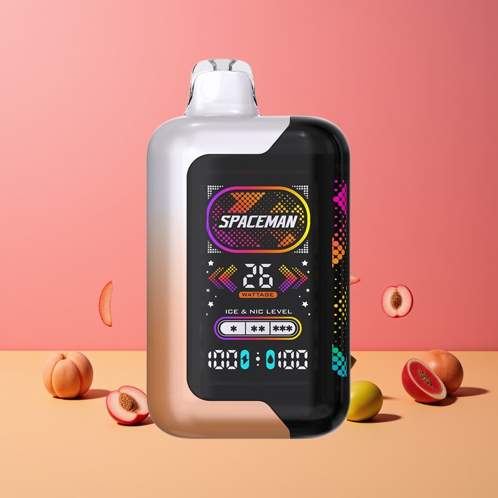 Pêche Juteuse Pastèque SPACEMAN SP40000 20ml 50mg Belgique Grossiste 1000mAh 10-26W