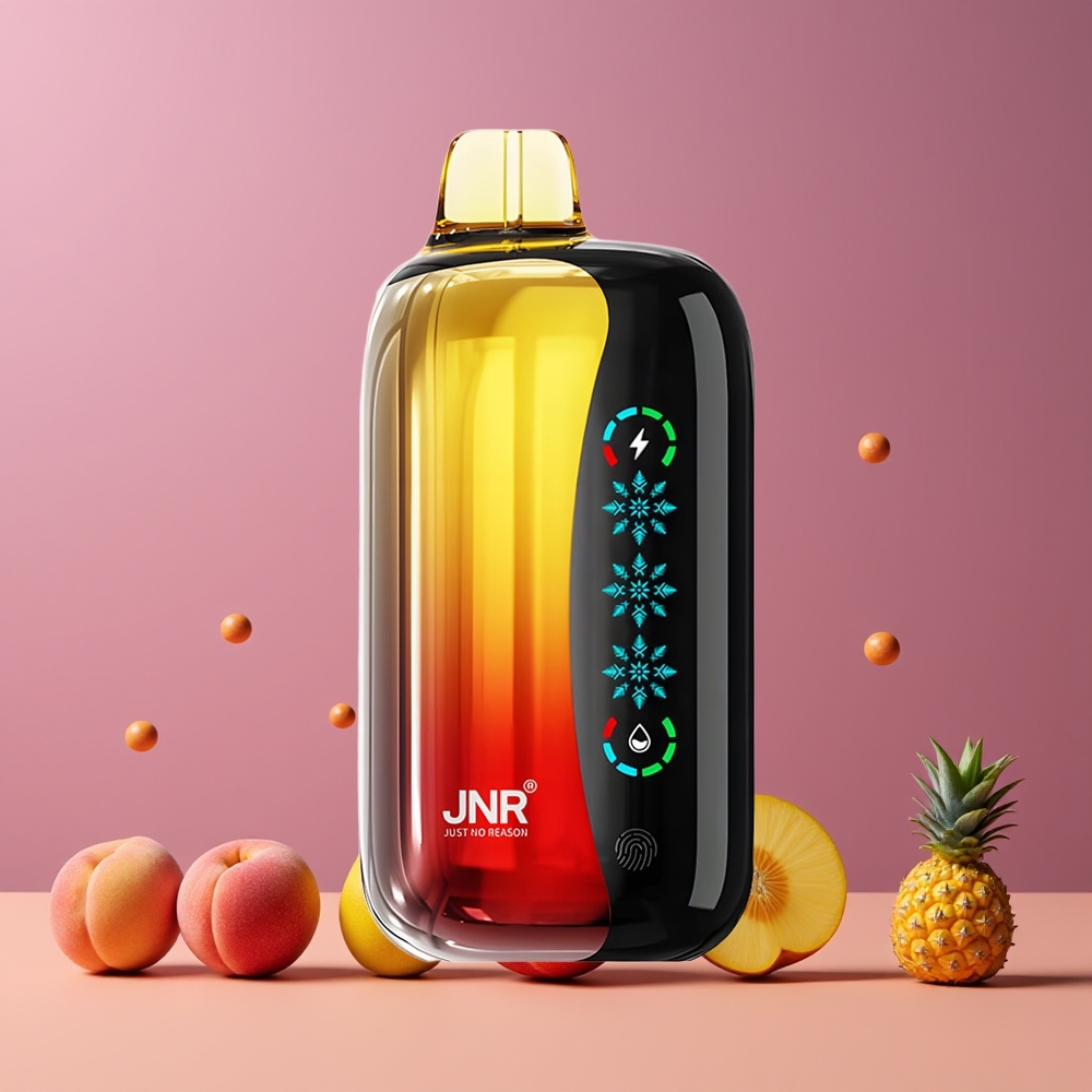 Pêche Mangue Ananas JNR Flex Ice 21000 Puffs Belgique Grossiste 26ml Airflow Réglable