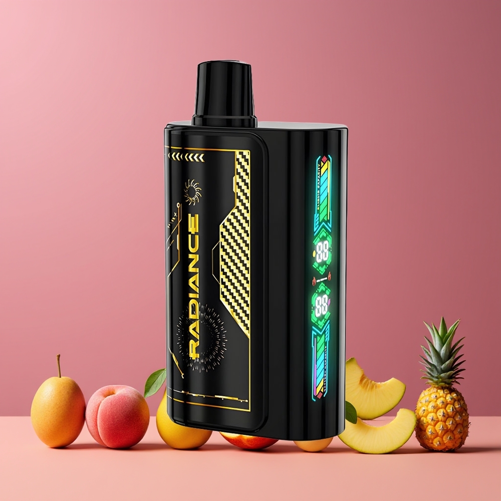 Pêche Mangue Ananas JNR Radiance 31000 Bouffées Belgique Grossiste 28ml Dual Mesh