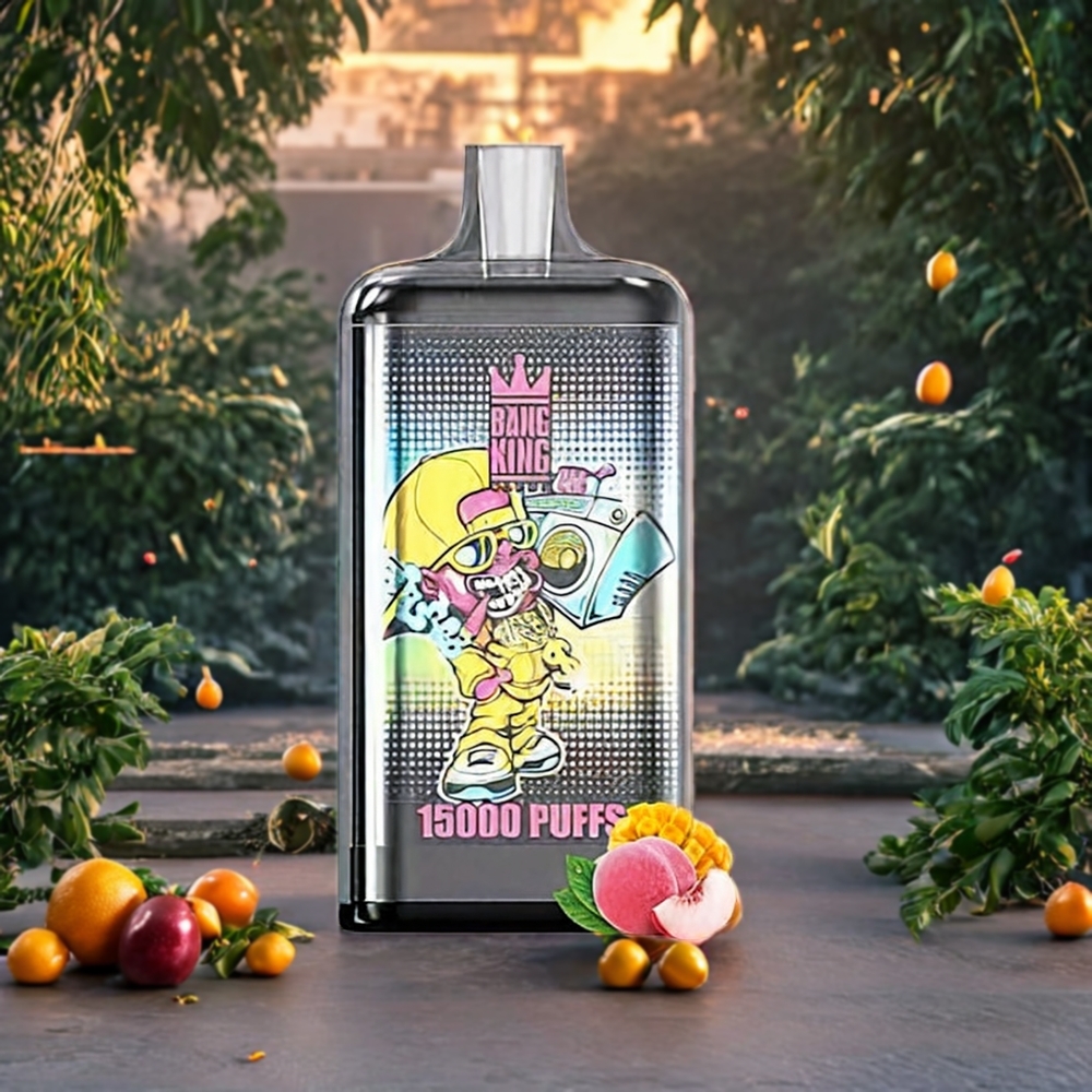 Pêche Mangue Bang King 15000 Bouffées Belgique Grossiste 21ml Design Coloré