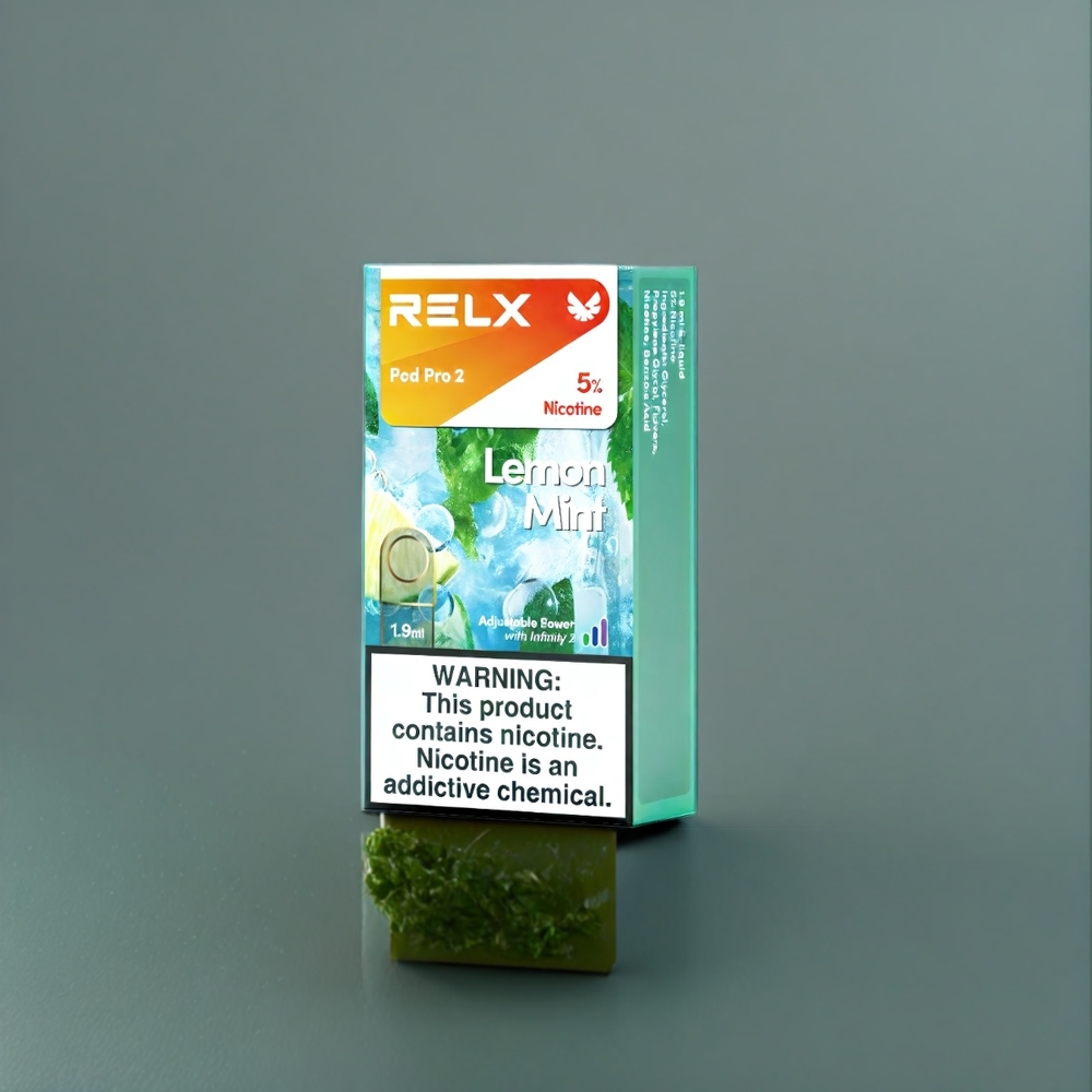 RELX Pod Pro 2 Belgique Grossiste - Citron Menthe - 5 - 2 pods/pack - Smooth Mode (65W)