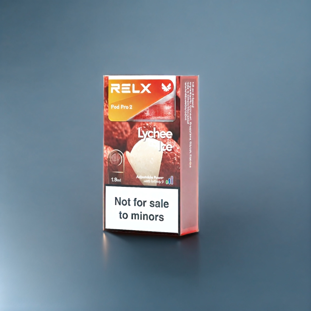 RELX Pod Pro 2 Belgique Grossiste - Lychee Glace - 5 3 Nicotine - 600 Puffs - 19ml - 2/3 Pods - 3 Modes (Eco 55W Smooth 65W Boost 8W)