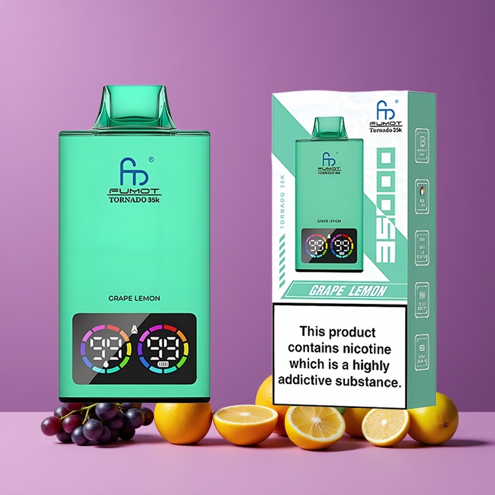 Raisin Citron Fumot Tornado 35000 Puffs Belgique Grossiste Dual Mesh Coil 700 MAH