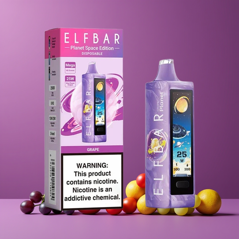 Raisin ELF BAR Planet 25 000 Puffs Belgique Grossiste Batterie Rechargeable 800mAh