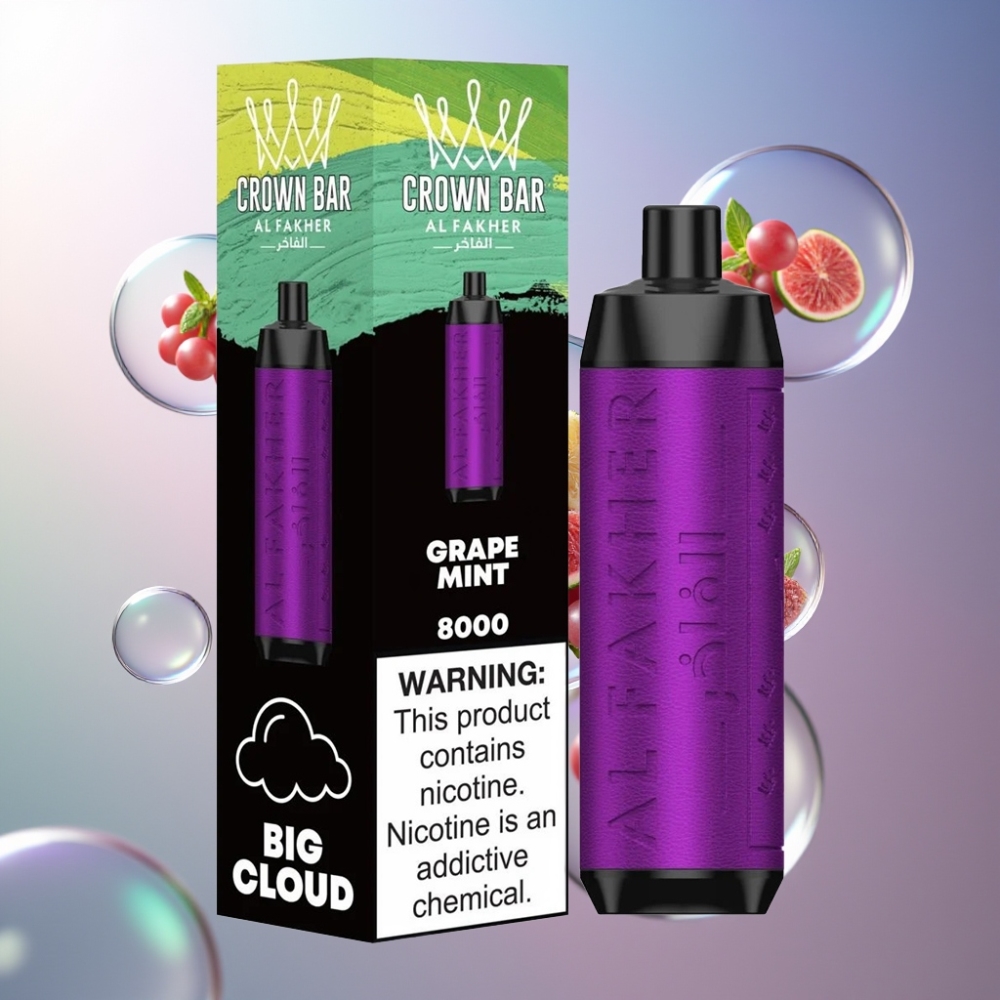 Raisin Menthe Al Fakher Crown Bar 8000 Puffs Belgique Grossiste 18ml 600mAh