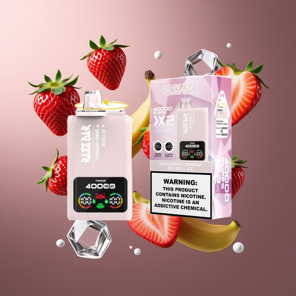 Razz Bar 40000 Puffs Belgique Grossiste Fraise Banane  Red Bull Ice Écran dAlimentation 10Ω 2