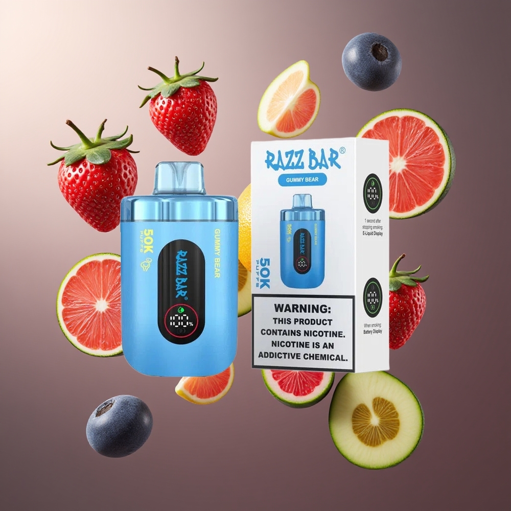 Razz Bar 50000 Puffs Belgique Grossiste Gummy Bear Ourson 10 Ohm Mesh Type-C