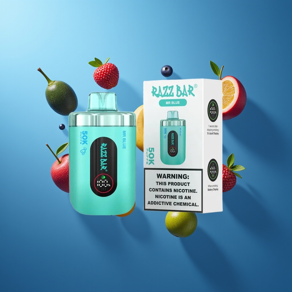Razz Bar 50000 Puffs Belgique Grossiste M Bleu 10 Ohm Mesh Rechargeable