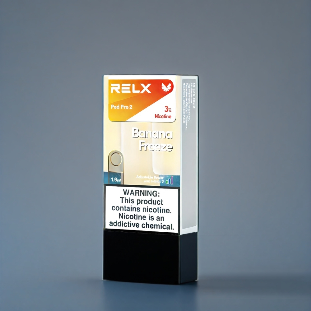 Relx Pod Pro 2 Belgique Grossiste - Banana Gelée 3 5 Nicotine 600 Bouffées 19ml 2/3 Pods Eco/Smooth/Boost Mode