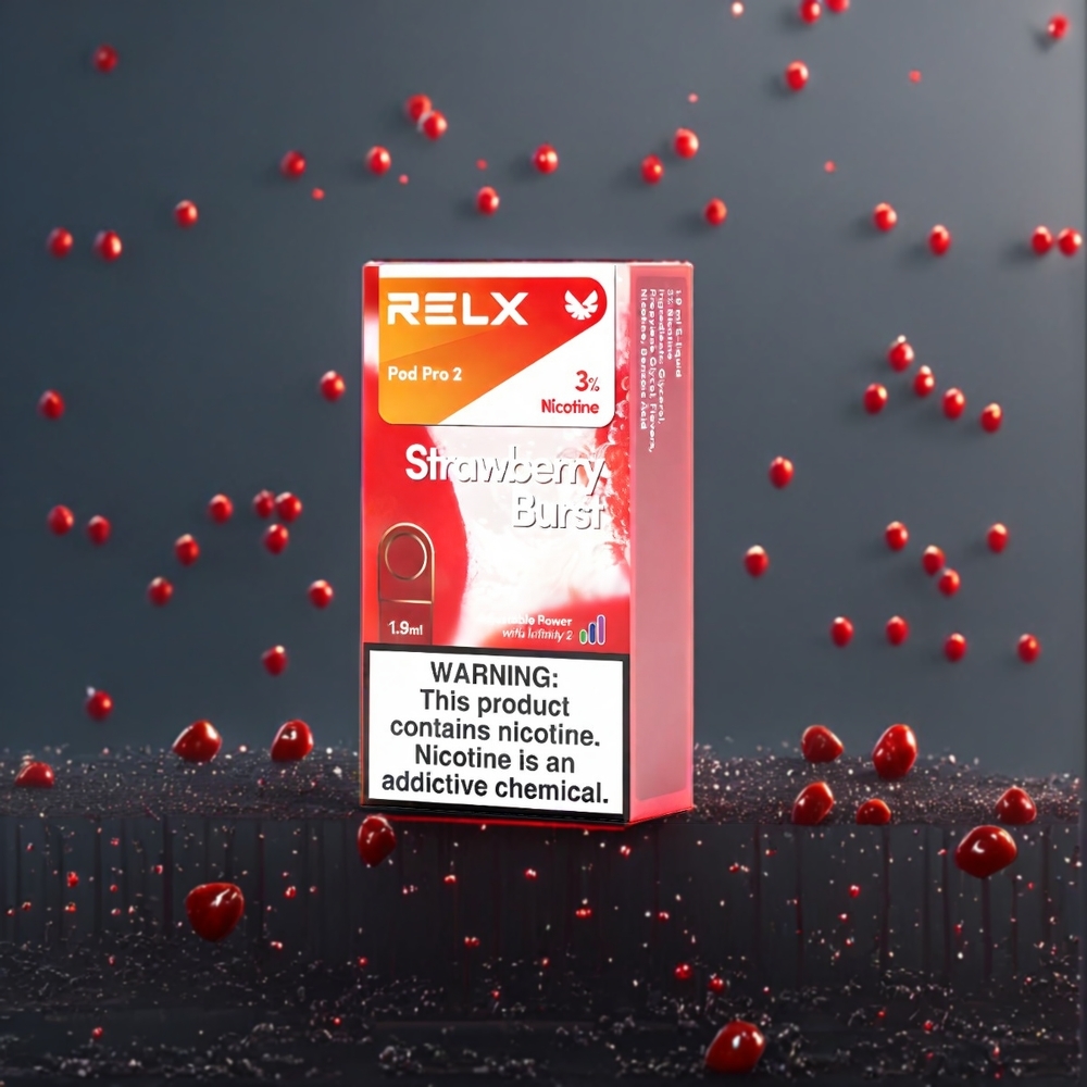 Relx Pod Pro 2 Vape Belgique Grossiste Fraise Éclatante 5 600 puffs 3 modes (55W/65W/8W)