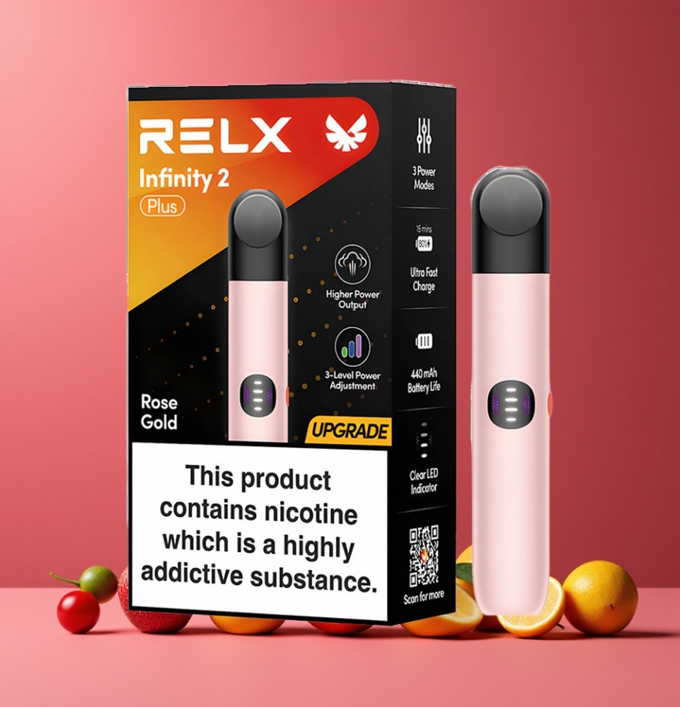 Rose Gold RELX Infinity 2 Plus 600 Puffs Belgique Grossiste 65W Type-C