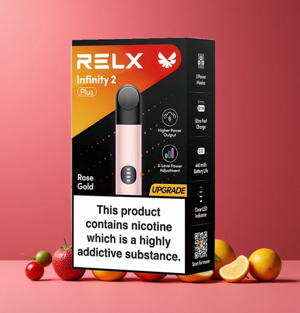 Rose Gold RELX Infinity 2 Plus 600 Puffs Belgique Grossiste 65W Type-C