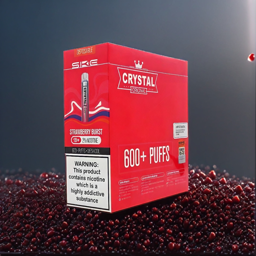 SKE Crystal BAR 600 Vape Belgique Grossiste Fraise Éclatante 0 600 Puffs