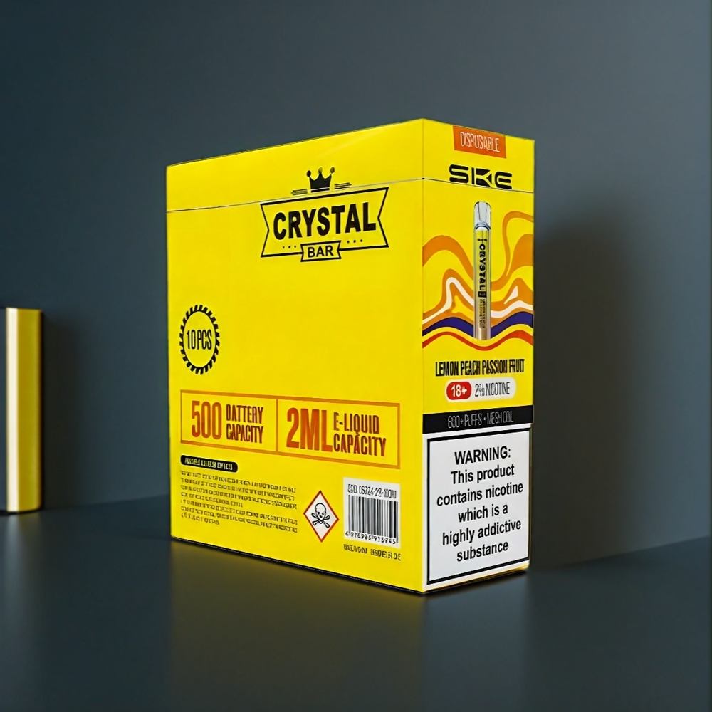SKE Crystal BAR 600 Vape Citron Pêche Fruit de la Passion 2 600 Puffs Belgique Grossiste