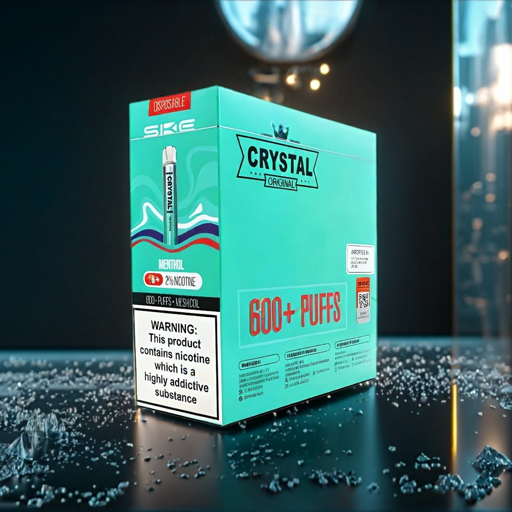 SKE Crystal BAR 600 Vape Menthol Belgique Grossiste 0 600 Puffs Acier Inoxydable+PCTG