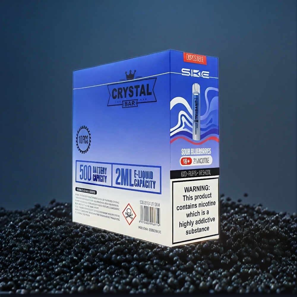 SKE Crystal BAR 600 Vape Myrtilles Bleues Sour Belgique Grossiste 2ml 600 Puffs