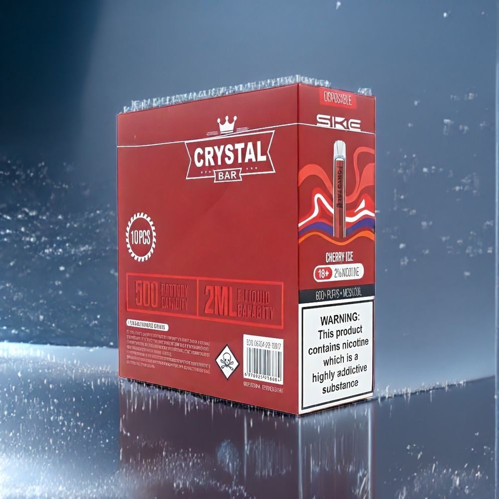 SKE Crystal Bar 600 Belgique Grossiste 0 Cherry Ice 500mAh